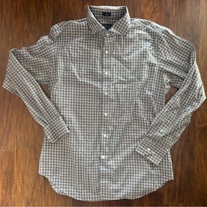 Peter Millar Men's Brown Plaid Button Down Shirt—Egyptian Cotton